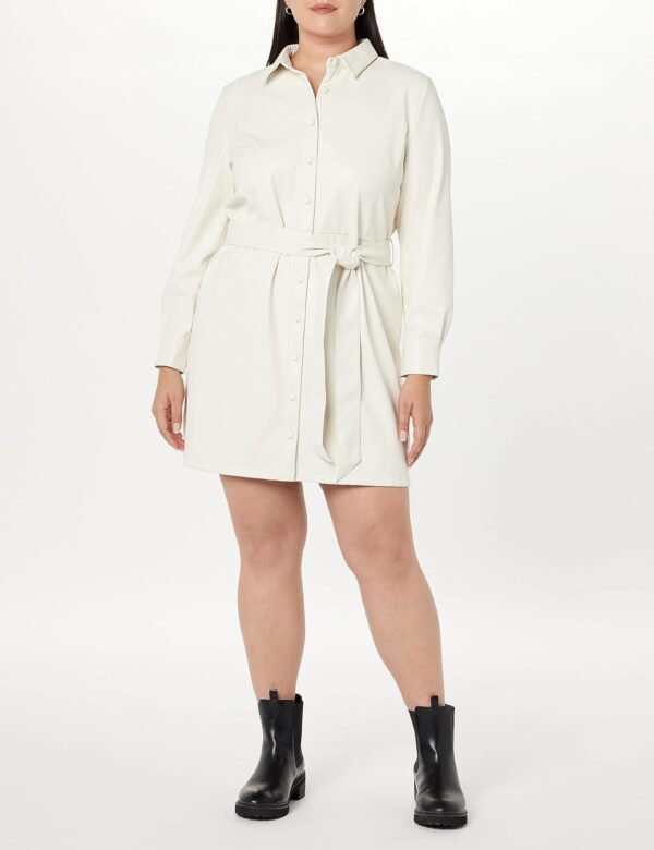 The Drop Women's Sam Vegan Leather Shirtdress