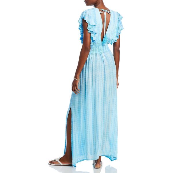 Tiare Hawaii Womens Blue Tie-Dye Maxi Dress Beachwear Cover-Up M/L BHFO 7338