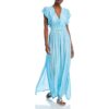 Tiare Hawaii Womens Blue Tie-Dye Maxi Dress Beachwear Cover-Up M/L BHFO 7338