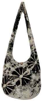 TIE DYE Bohemian Hipster Hobo Boho Hippie Crossbody Bag Purse Black Tone 39"