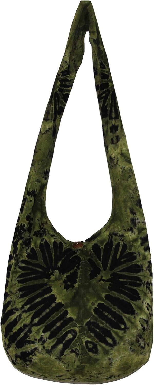 TIE DYE Bohemian Hipster Hobo Boho Hippie Crossbody Bag Purse Black Tone 39"