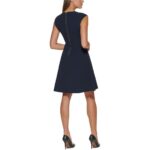 Tommy Hilfiger Womens Navy Sleeveless Mini Work Fit & Flare Dress 14 BHFO 6804