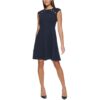 Tommy Hilfiger Womens Navy Sleeveless Mini Work Fit & Flare Dress 14 BHFO 6804