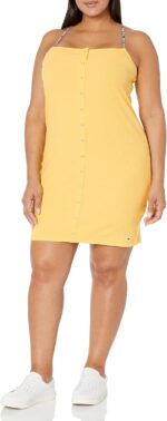 Tommy Hilfiger Women's Snap Front Bodycon Ribbed Tube Mini Dress