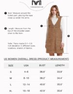 Tongmingyun Womens Corduroy Pinafore Overall Dress Casual Sleeveless V Neck Tank A Line Jumper Mini Dress