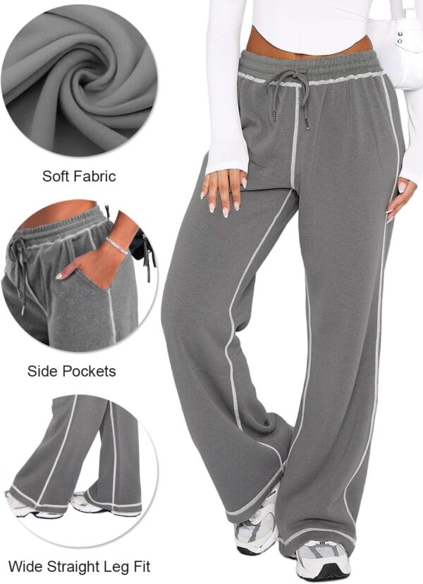 Track Pants Women - Soft Wide Leg Sweatpants Women Drawstring Lounge Pants Women Joggers with Pockets