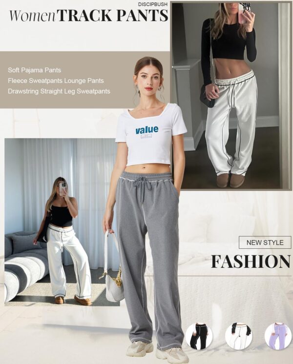 Track Pants Women - Soft Wide Leg Sweatpants Women Drawstring Lounge Pants Women Joggers with Pockets