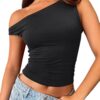 Trendy Queen Womens Off The Shoulder Tops Summer Shirts Going Out Crop Tank Top Y2K T Corset Tube Cute Fashion Outfits