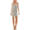 Trixxi Womens Silver Gathered Glitter Bodycon Dress Juniors XXS BHFO 3650