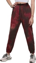 utcoco Women's Athletic Fit Drawstring Waist Tie-Dye French Terry Closed Bottom Sports Sweatpant