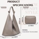 Vegan Leather Hobo Purses set, Slouchy Shoulder Bag Knotted Hobo Bags for Women with a small purse