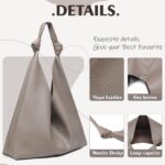 Vegan Leather Hobo Purses set, Slouchy Shoulder Bag Knotted Hobo Bags for Women with a small purse