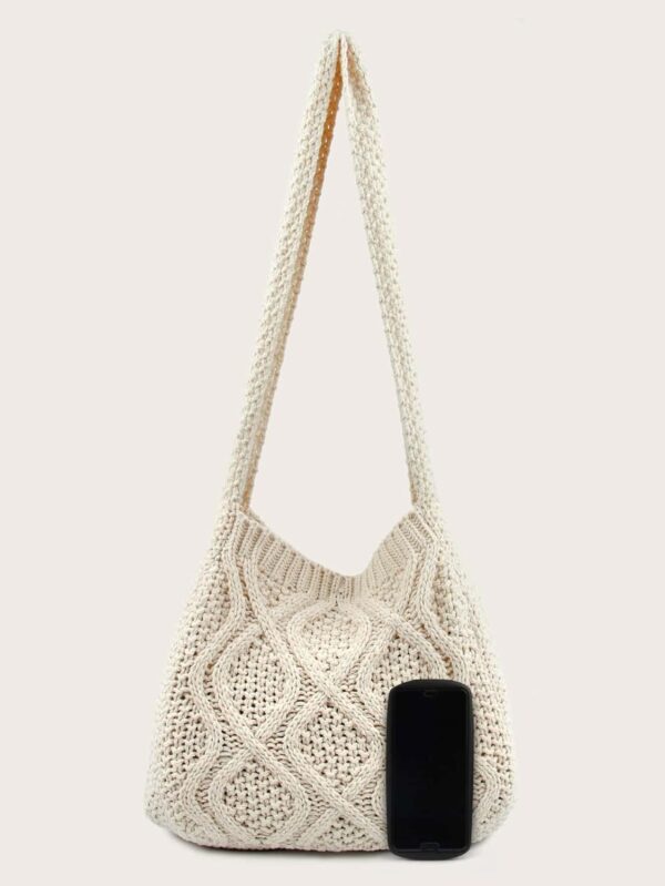 Verdusa Women's Crochet Shoulder HandBags Hobo Knitted Tote Bag Shopping Bags