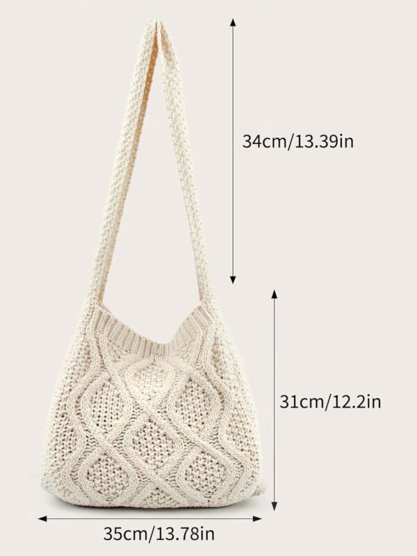 Verdusa Women's Crochet Shoulder HandBags Hobo Knitted Tote Bag Shopping Bags