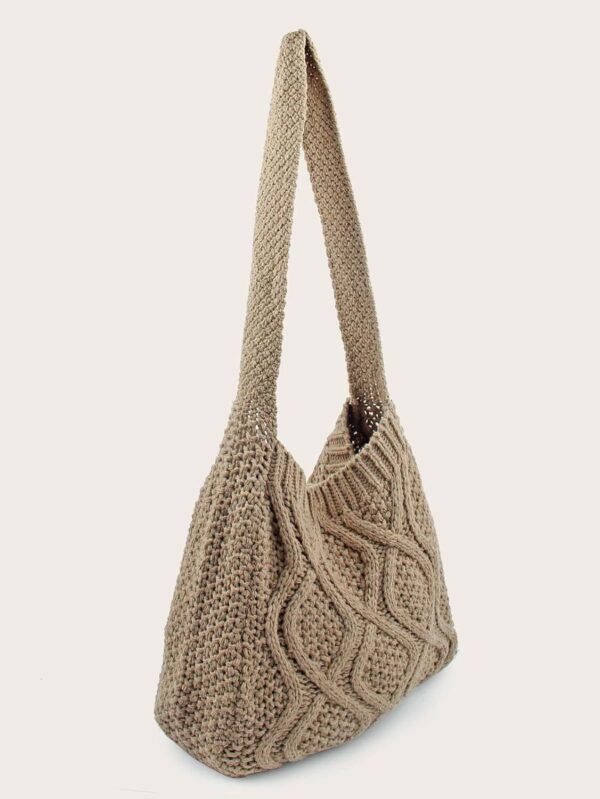 Verdusa Women's Crochet Shoulder HandBags Hobo Knitted Tote Bag Shopping Bags