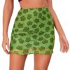 Verdusa Women's Floral Mesh Overlay Elastic Waist Bodycon Mini Skirt