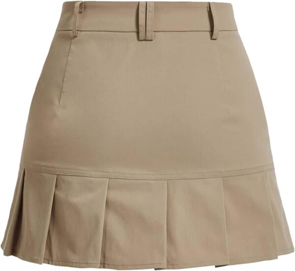 Verdusa Women's High Waist A Line Pleated Short Cargo Skirt with Pocket