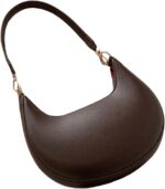 Verdusa Women's PU Leather Hobo Bag Small Purse Zipper Top Handle Bag Crescent Shoulder Bag