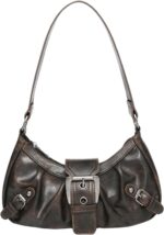 Verdusa Women's Top Handle Shoulder Bag Buckle Punk Hobo Clutch Purses Bags