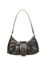 Verdusa Women's Top Handle Shoulder Bag Buckle Punk Hobo Clutch Purses Bags