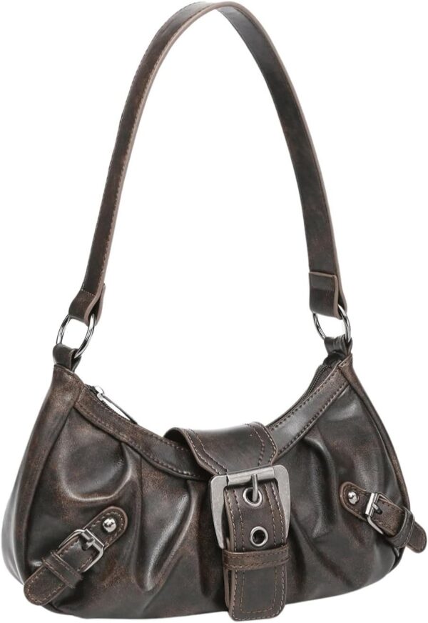 Verdusa Women's Top Handle Shoulder Bag Buckle Punk Hobo Clutch Purses Bags