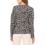 Vince Camuto Womens Black Leopard Print Pullover Sweater Sweater L BHFO 4724