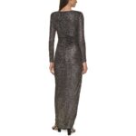 Vince Camuto Womens Black Metallic Evening Dress Gown Petites 6P BHFO 6867