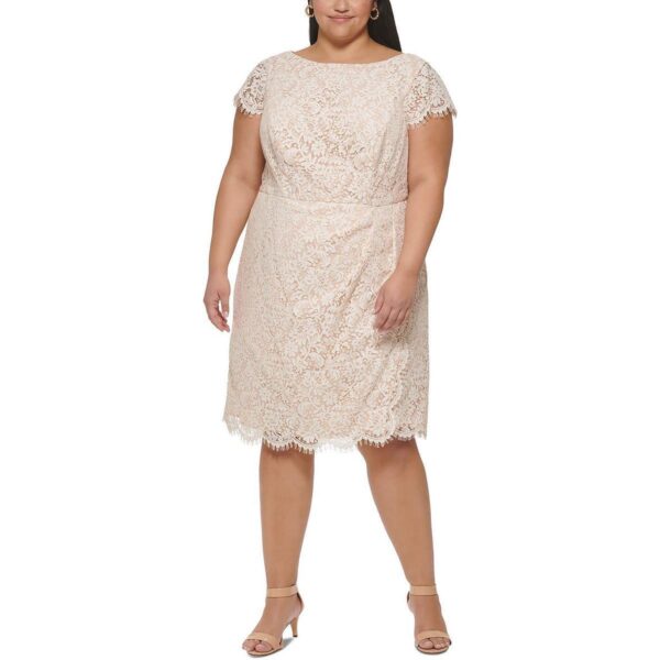 Vince Camuto Womens Ivory Lace Scalloped Shift Dress Plus 16W BHFO 7434