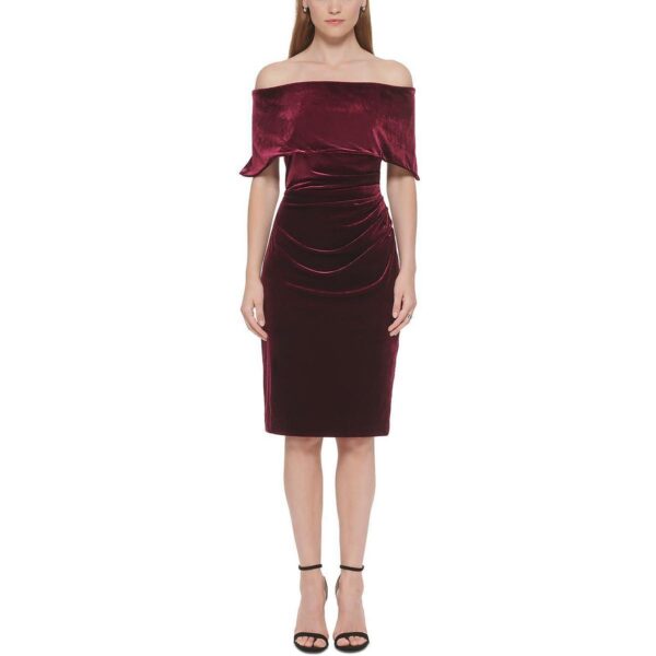 Vince Camuto Womens Purple Velvet Mini Cocktail and Party Dress 4 BHFO 7837