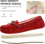 Vonair Women's Moccasin Slippers Micro Suede Warm Faux Fur Pile Lined Lace-Up Cozy Bow Indoor & Outdoor Moccasins Slip On Loafers Shoes for Women