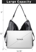 VONMAY Purses for Women Vegan Leather Handbags Large Ladies Studs Hobo Bags Tote Purse Bucket Shoulder Bag