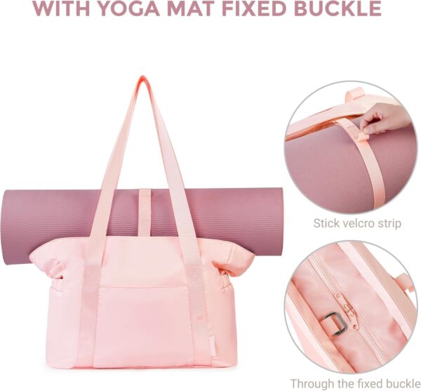 Waterproof Beach and Yoga Tote Bag for Women with Zipper and Mat Strap - Sandproof, Perfect for Beach Days and Yoga