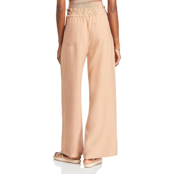 WAYF Womens Kelli Tan High Rise Solid Casual Wide Leg Pants Trousers L BHFO 3127