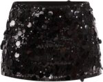 WDIRARA Women's Sparkly Sequin Decor Low Waisted Bodycon Glitter Party Mini Skirt