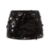 WDIRARA Women's Sparkly Sequin Decor Low Waisted Bodycon Glitter Party Mini Skirt