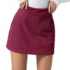 Wenrine Womens Corduroy Mini Skirt Casual High Waist A-line Fall Bodycon Short Pencil Skirts