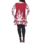 White Mark Womens Red Printed Drapey Blouse Tunic Top Shirt Plus 6XL BHFO 0082