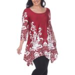 White Mark Womens Red Printed Drapey Blouse Tunic Top Shirt Plus 6XL BHFO 0082