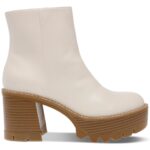 Wild Pair Womens Margoee Ivory Ankle Boots Shoes 11 Medium (B,M) BHFO 5037