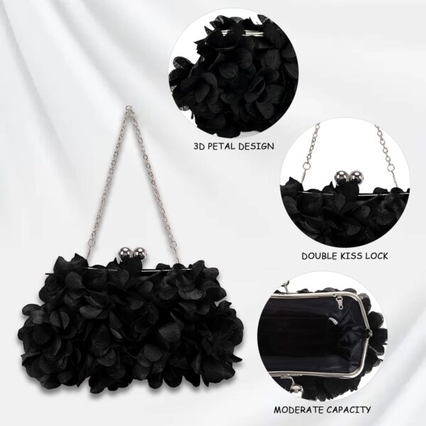 Women Clutch Evening Bag Small Floral Purses with Chain for Wedding, Party, Prom