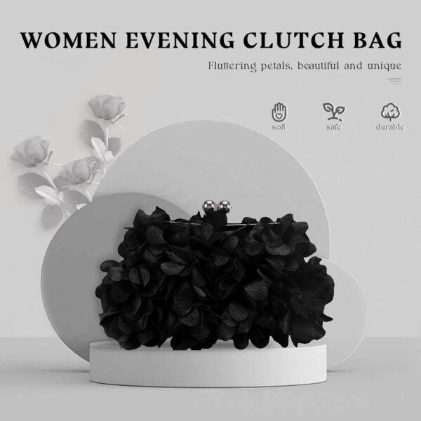 Women Clutch Evening Bag Small Floral Purses with Chain for Wedding, Party, Prom