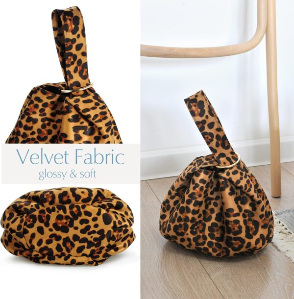 Women Clutch Velvet Top Handle Bag Wristlet Small Tote Purse