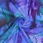 Women’s Floral Tie Dye Sheer Mesh Mini Dress Sexy Mock Neck Split Bodycon Flared Long Sleeve Beach Party Dress