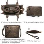 Women's 3Pcs Purse Handbag Shoulder Bag Tote Satchel Hobo Bag Briefcase Work Bag for Ladies