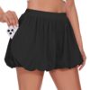 Womens Bubble Shorts Casual Summer Loose Fit Workout Athletic Skorts Wide Leg Balloon Comfy Lounge Shorts with Pockets