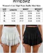 Women's Cute High Waist Ruffle Mini Skirt Layered Ruffle Hem Flared Flowy Casual Swing Beach Mini Short Skirt