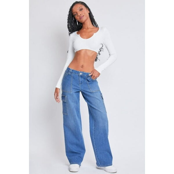 Women's Low Rise Relaxed Cargo Jeans