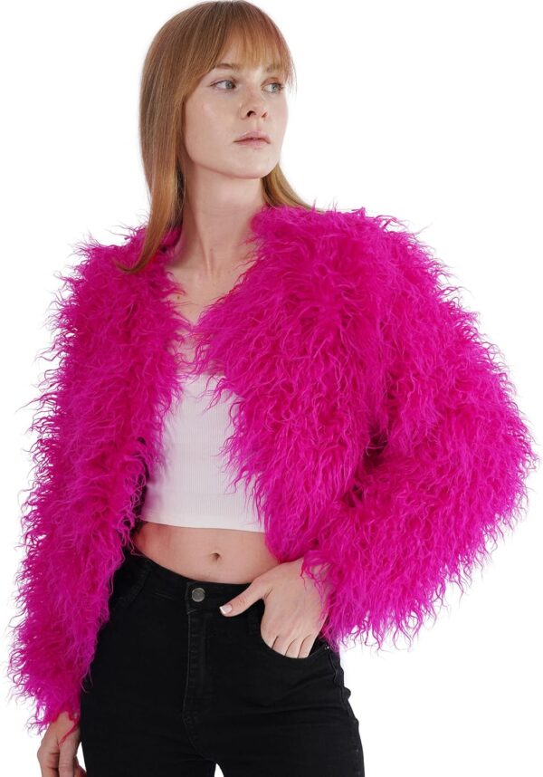 Women's Shaggy Faux Fur Outwear Coat Jacket Long Sleeve Warm Winter