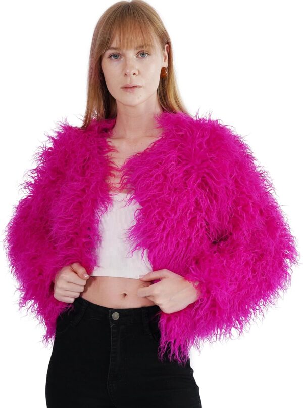 Women's Shaggy Faux Fur Outwear Coat Jacket Long Sleeve Warm Winter