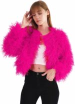 Women's Shaggy Faux Fur Outwear Coat Jacket Long Sleeve Warm Winter